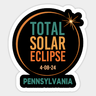 Solar Eclipse Pennsylvania April 8 2024 Total Totality Sticker